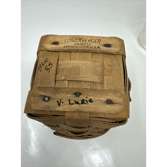 Vintage Longaberger 1985 "Signed" 5" Measuring Basket with Protector 3800BO NICE - Picture 7 of 9